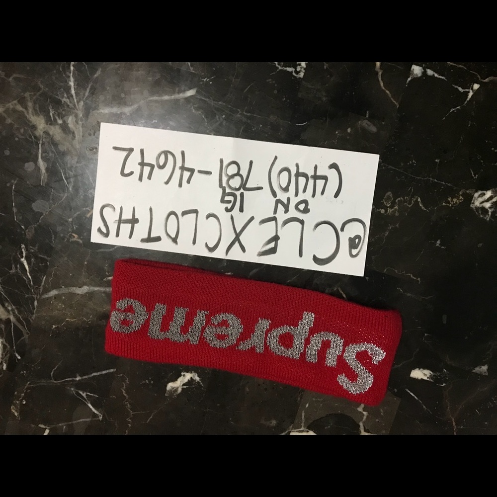 Supreme red Reflective headband